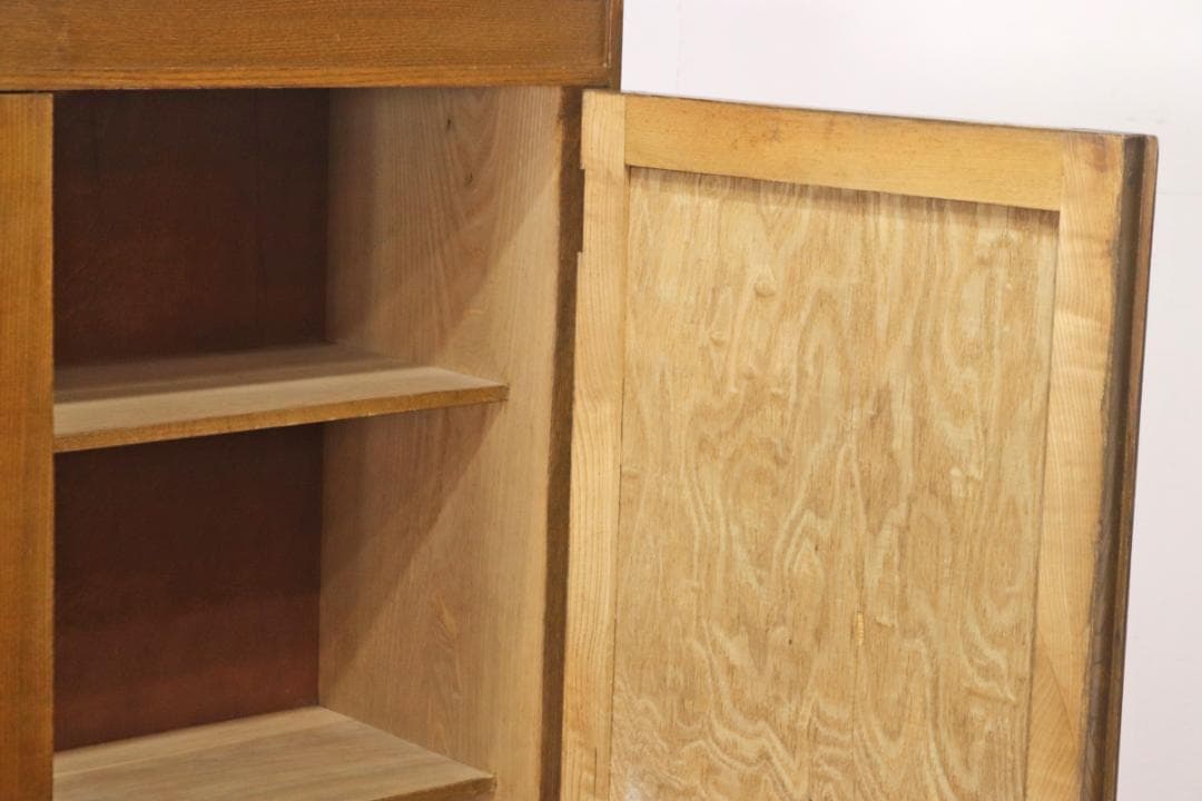 レトロ キャビネット 戸棚 本箱 収納 ラック 引き出し 抽斗 2杯 木製