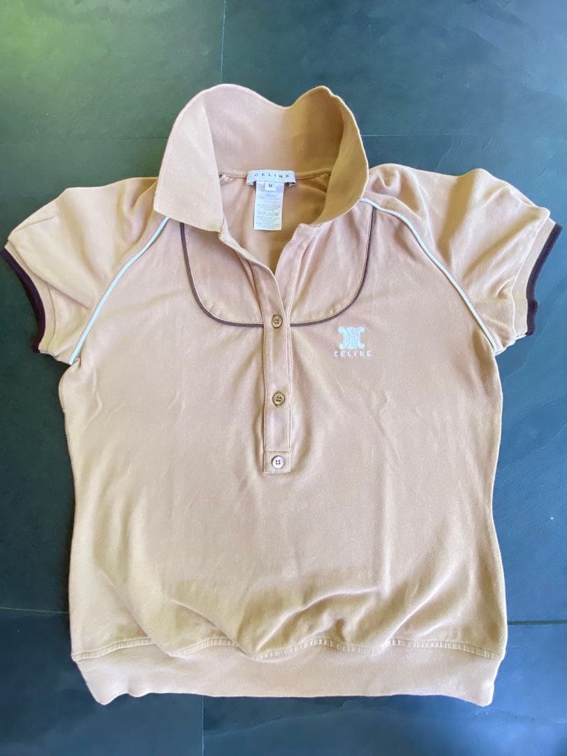 【美品】セリーヌ　ポロシャツ　キャメル　Mサイズ