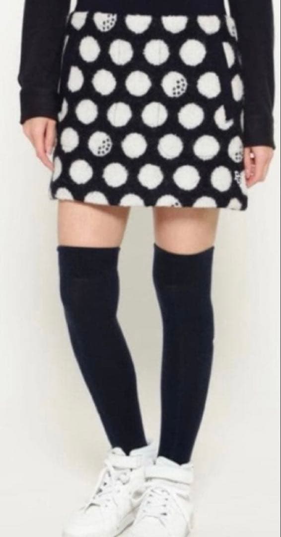 【新品】パーリーゲイツ　中綿リングチェックスカート BIGドット柄　1