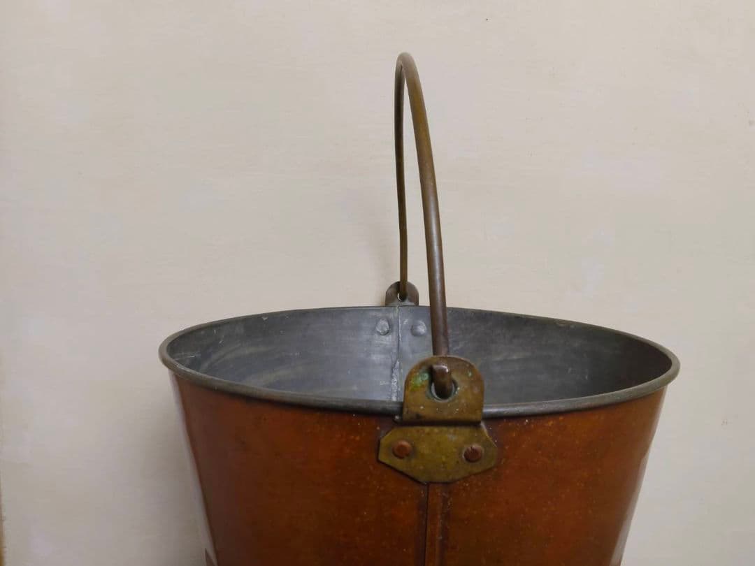★古い銅バケツ　シャビー　インダストリアル　昭和レトロ　古道具　アンティーク
