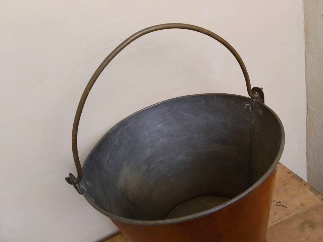 ★古い銅バケツ　シャビー　インダストリアル　昭和レトロ　古道具　アンティーク