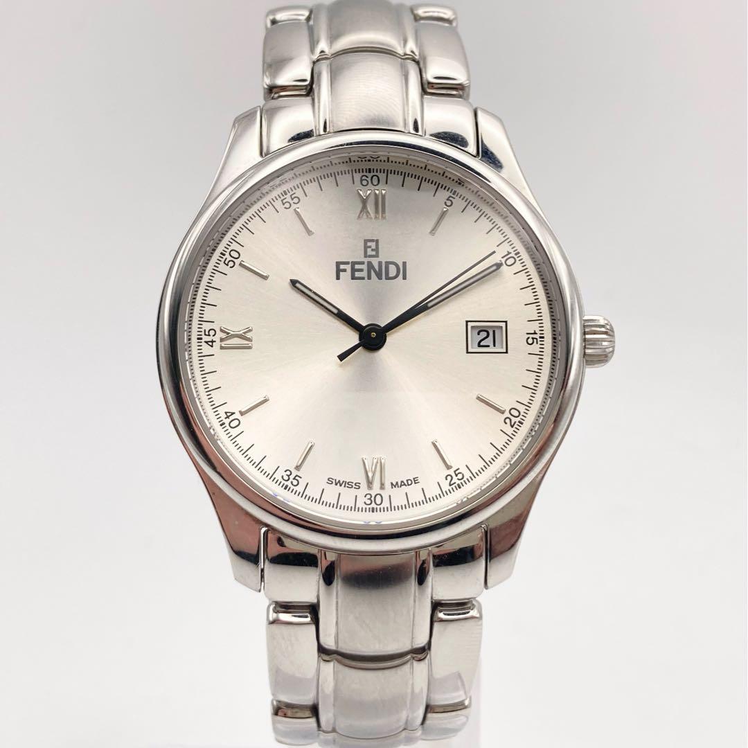 FENDI フェンディ オロロジ デイト ラウンド ローマン 210G メンズ