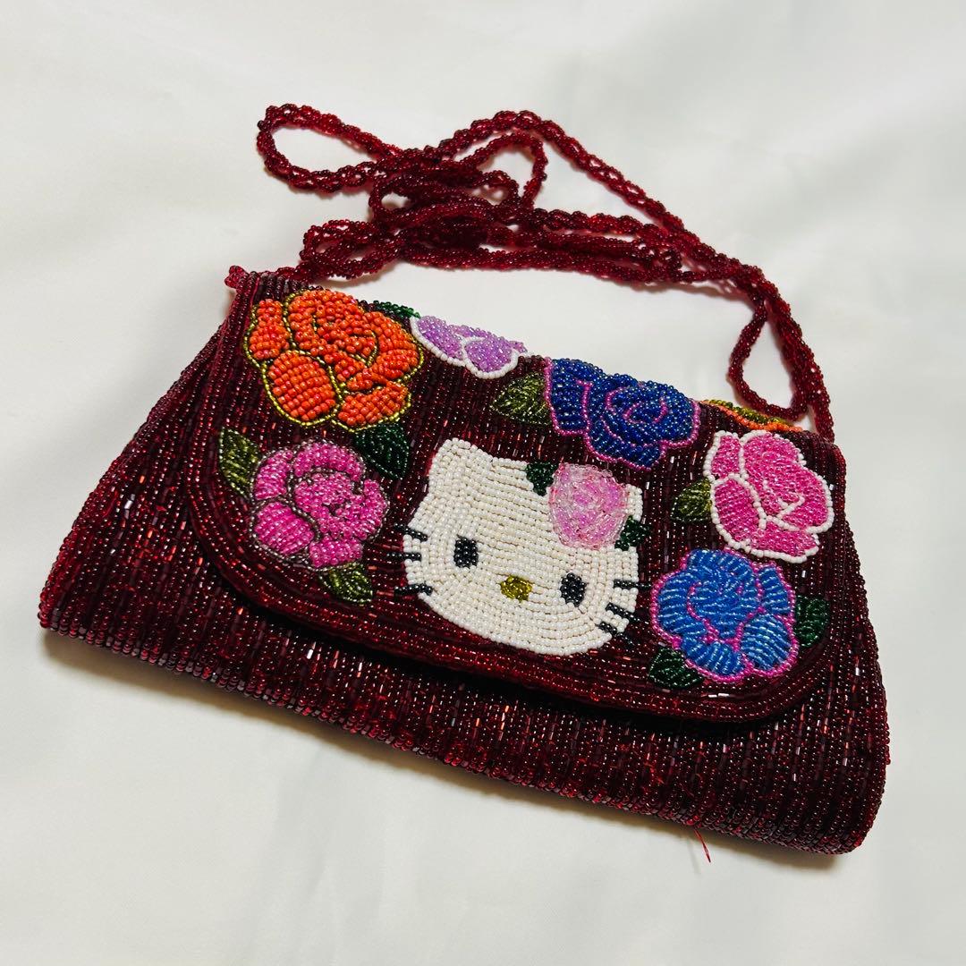 ハローキティ 総ビーズ　パーティバッグ　パーティー用ビーズバッグ　海外用商品