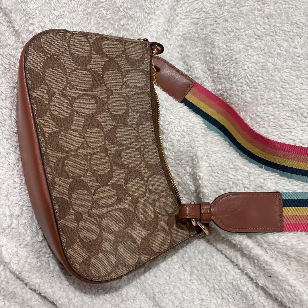 COACH ロゴ ショルダーバッグ ブラウン