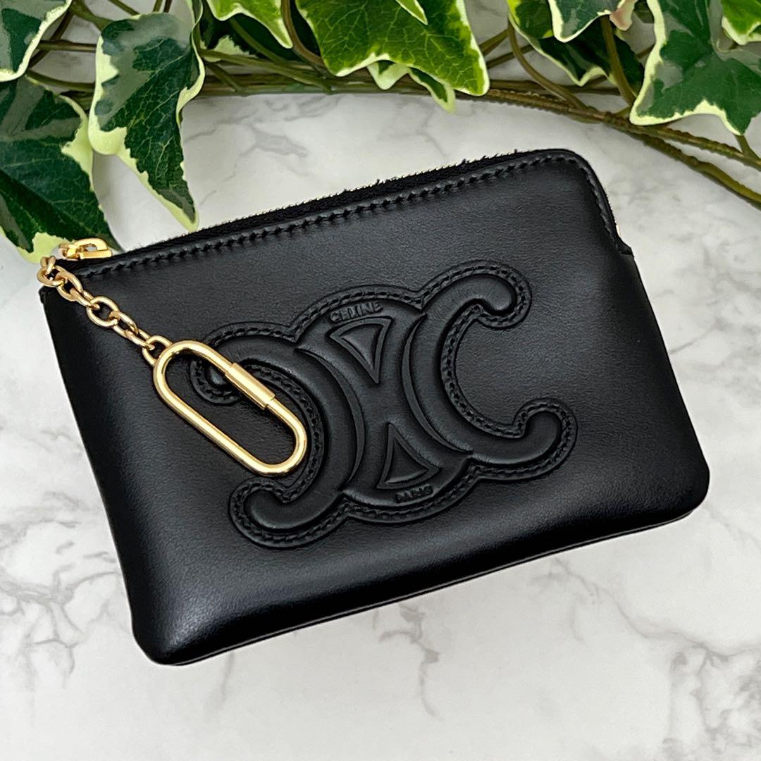 セリーヌ パース ケース 現行品 ブラック＆カードポーチ