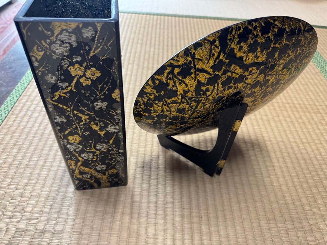 Kano（かの）のぎやまんガラスプレートと花瓶