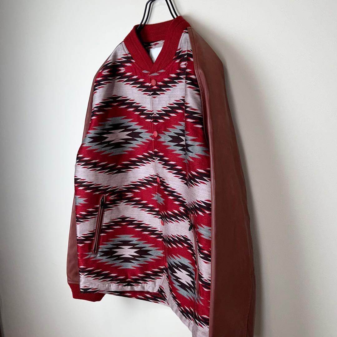 ホワイトマウンテニアリング　ネイティブ柄　カレッジジャケット　サイズ2