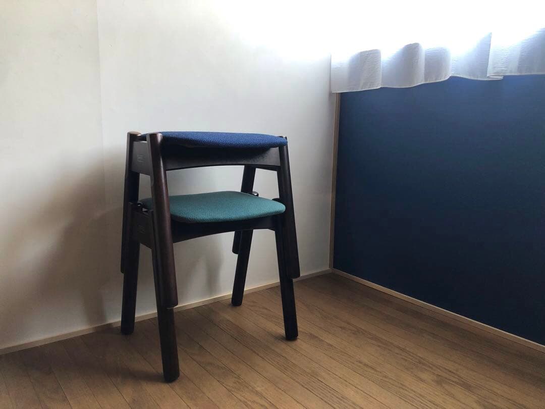 ヴィンテージ WINDS太平 スタッキングスツール2脚セット 飛騨家具 レトロ