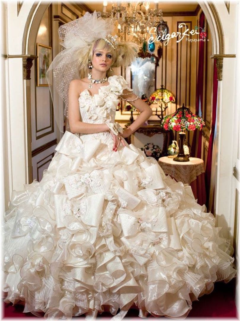 シュガーケイ KEI-0211 9-13T アイボリー フリルウェディングドレス