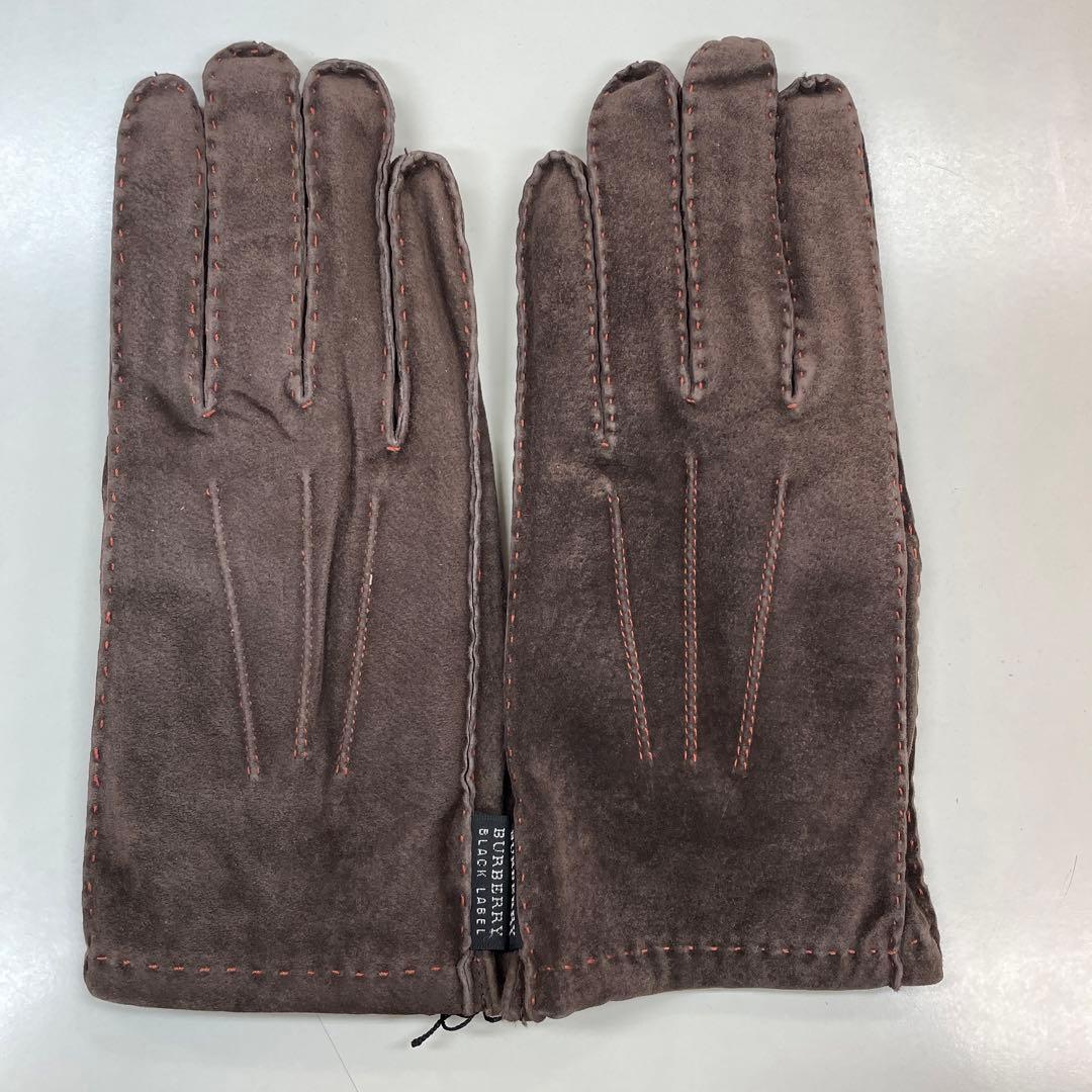 更にお値下げ！バーバリーブラックレーベル　レザーグローブ