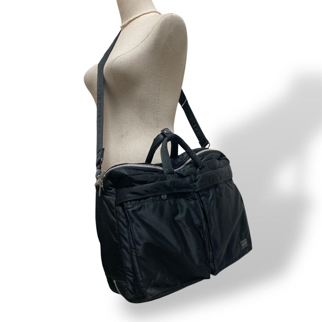 【美品】ポーター　タンカー　2way ビジネスバッグ　ショルダー　ナイロン　黒