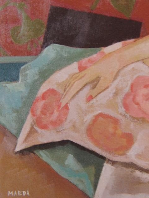 前田利昌、夜、希少な額装用画集より、新品高級額装付、状態良好