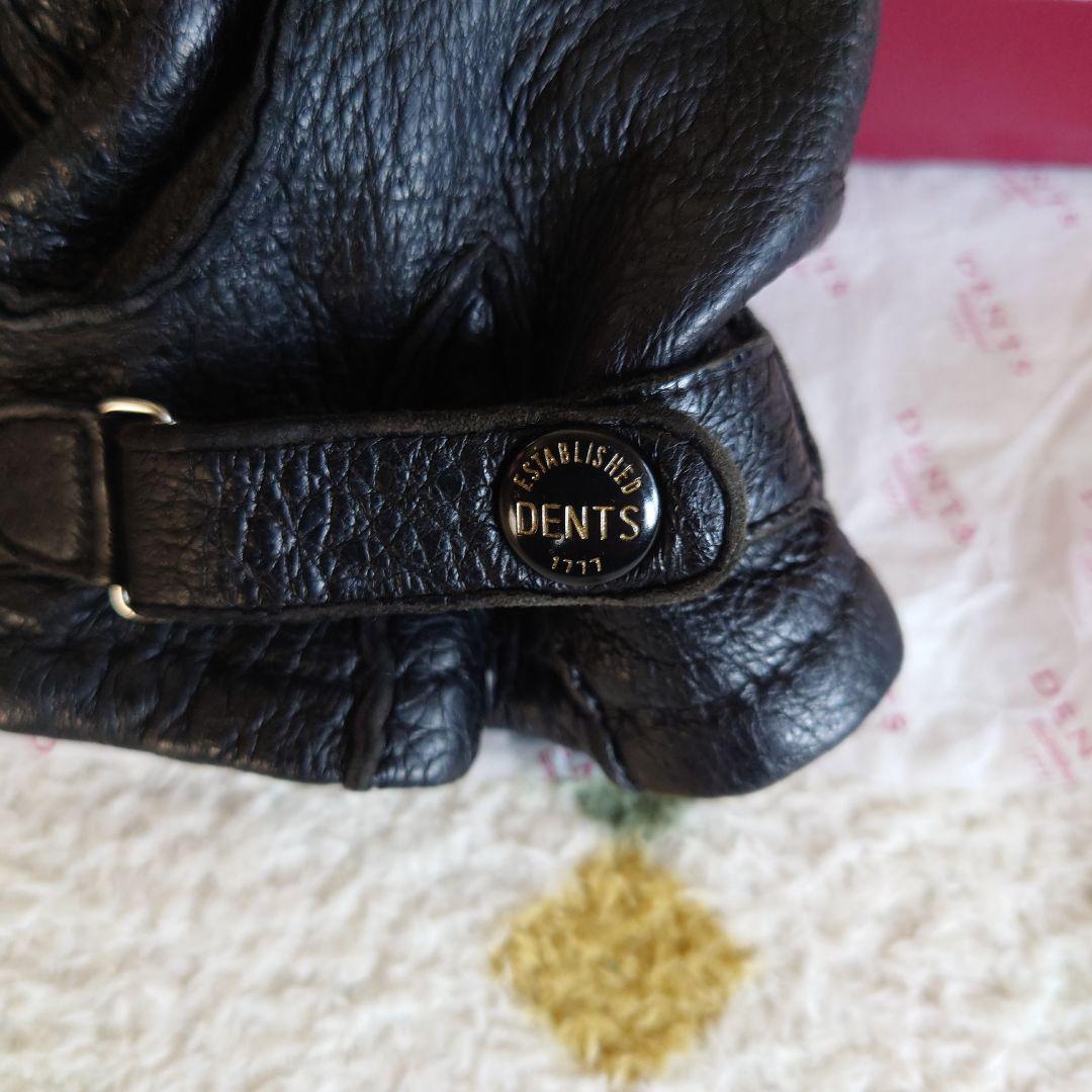DENTS ブラック ペッカリー革グローブ81/2