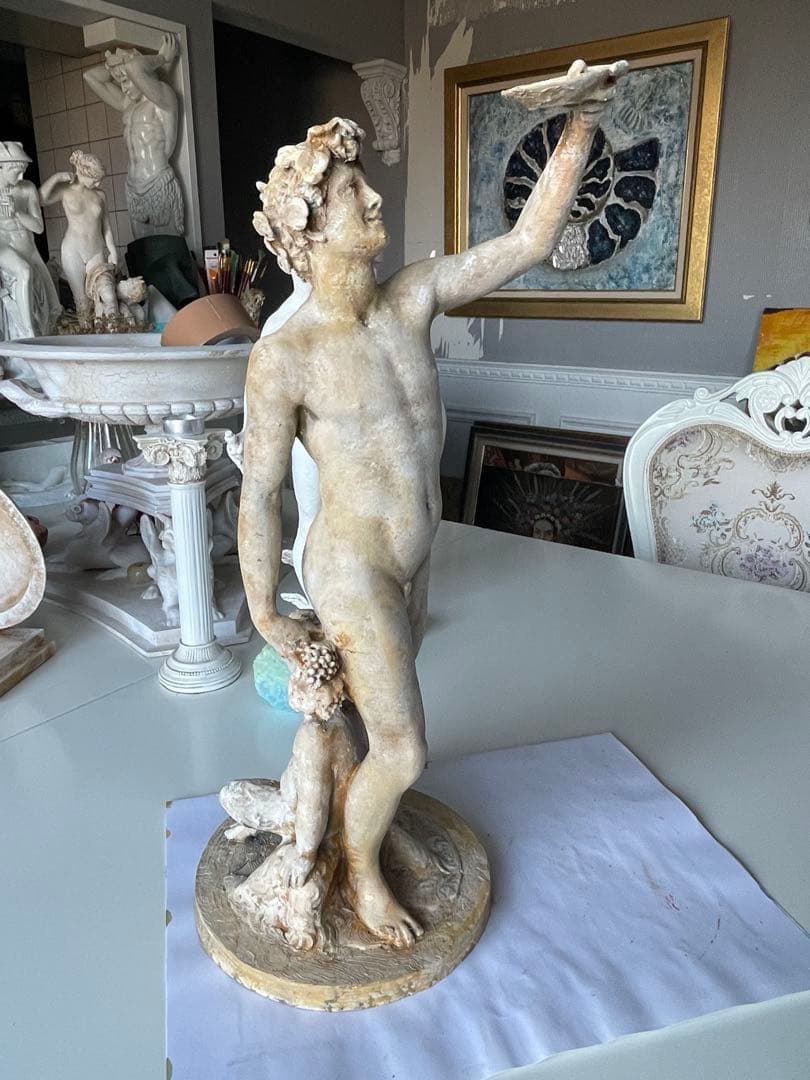 ローマ神話　バックスの像 47cm ギリシャ神話では、ディオニューソス