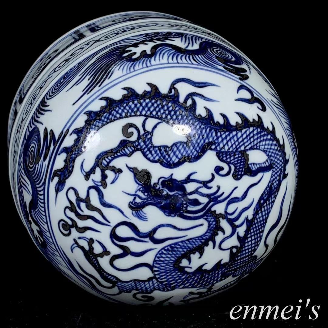 中国古美術✦元代青花龍紋モンゴル包✦文房具・純手描き・細工・置物・陶芸・案頭