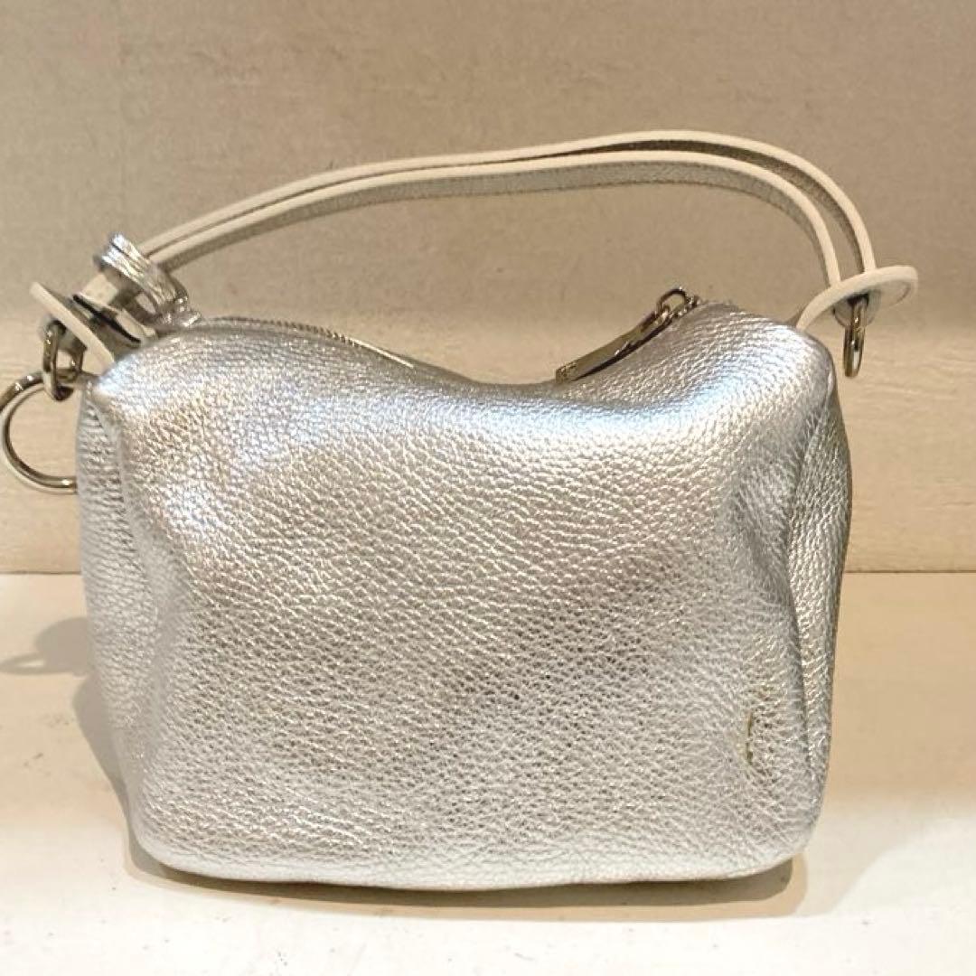 【美品】MARCO MASI ボックストートバッグ　2way シルバー