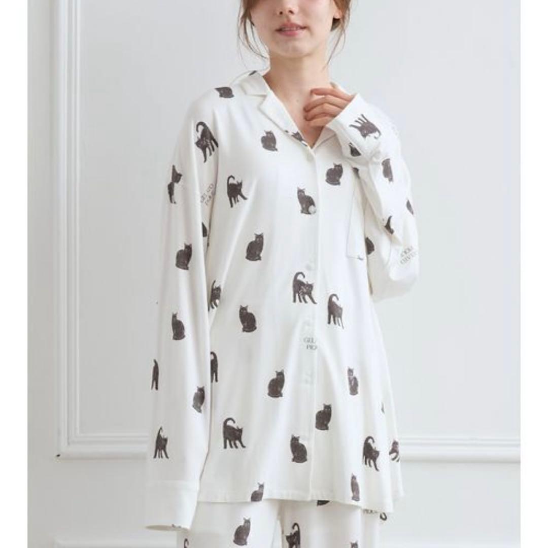 ※削除予定　新品タグ付き　ジェラートピケ　上下セット　猫柄 ルームウェア