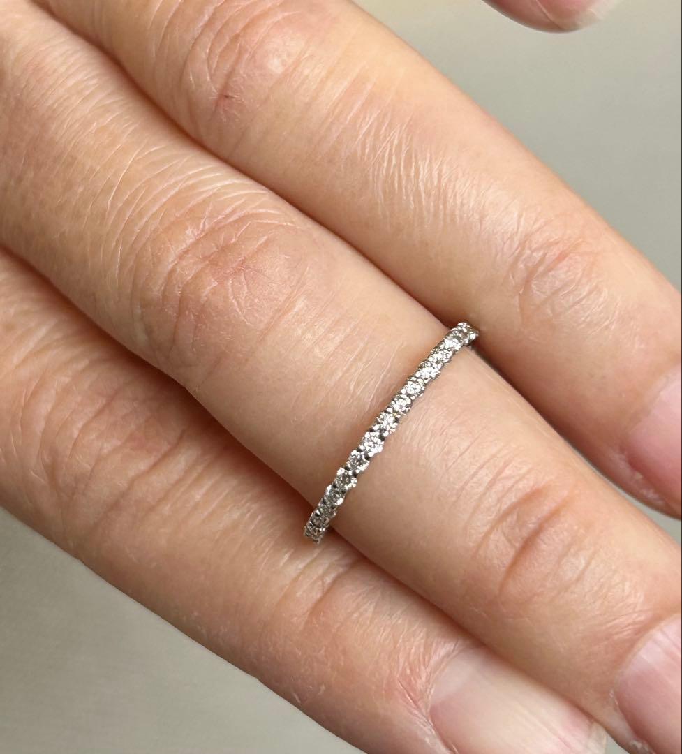 プラチナ　ダイヤモンド　リング　ハーフエタニティ　Pt900