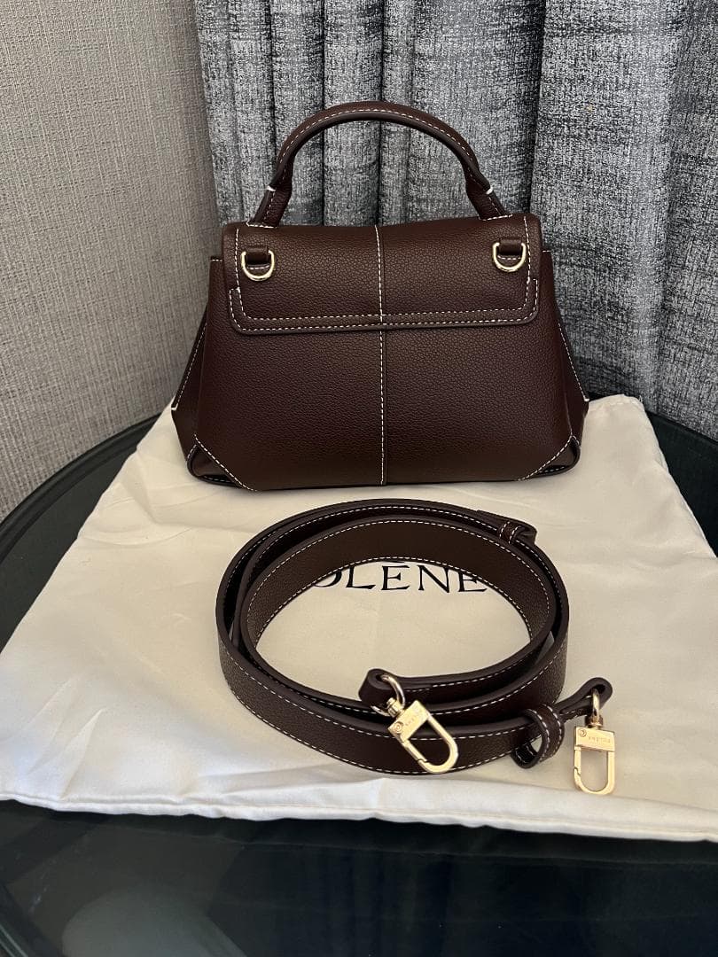 POLENE ポレーヌ Mokki Mini ロゴ レザー ショルダーバッグ