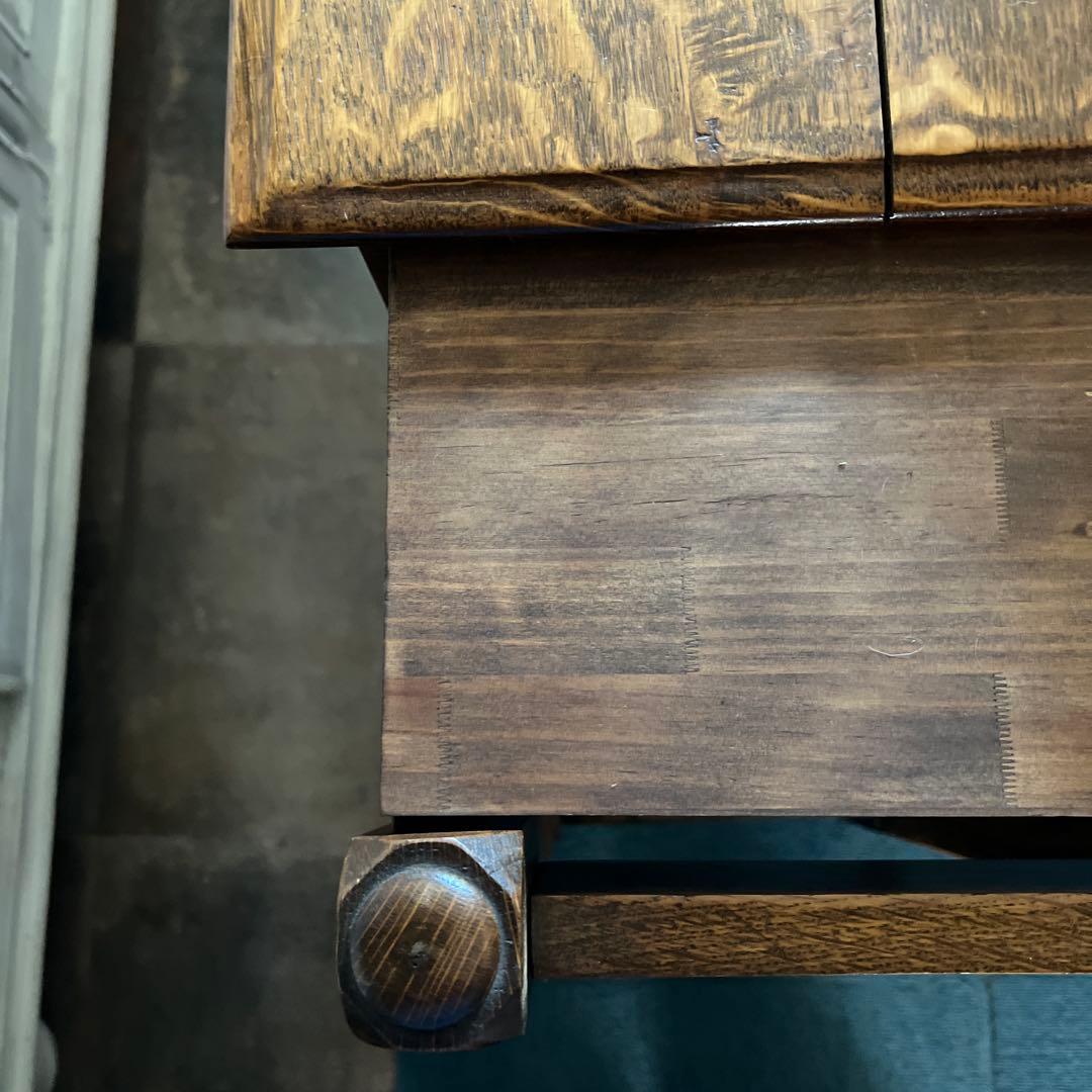 イギリスアンティーク＊木製デスク リメイク品＊引き出し付き