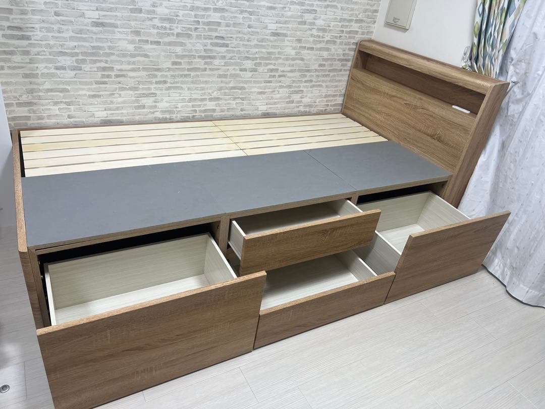 収納付きシングルベッド