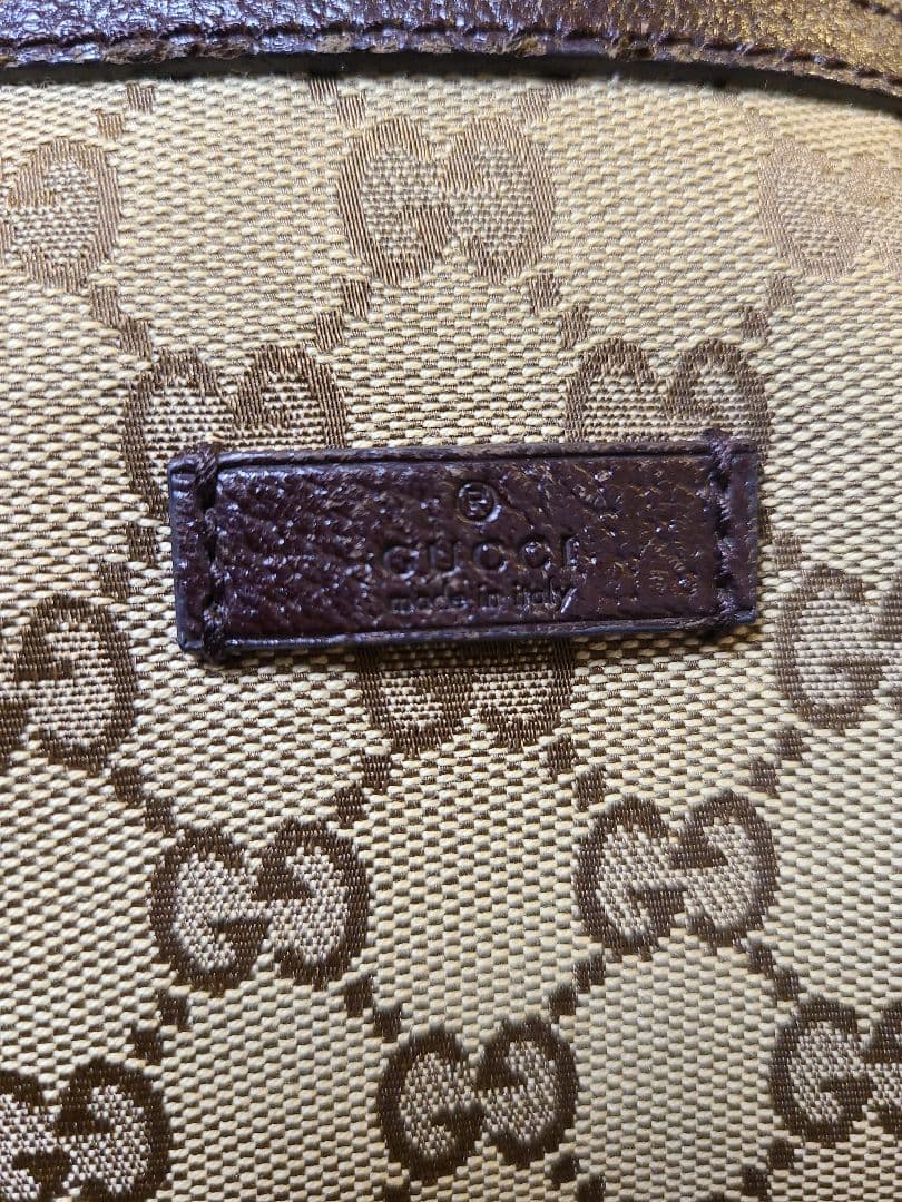 GUCCI グッチ ロゴ GG柄 キャンバス ハーフムーン ワンショルダーバッグ