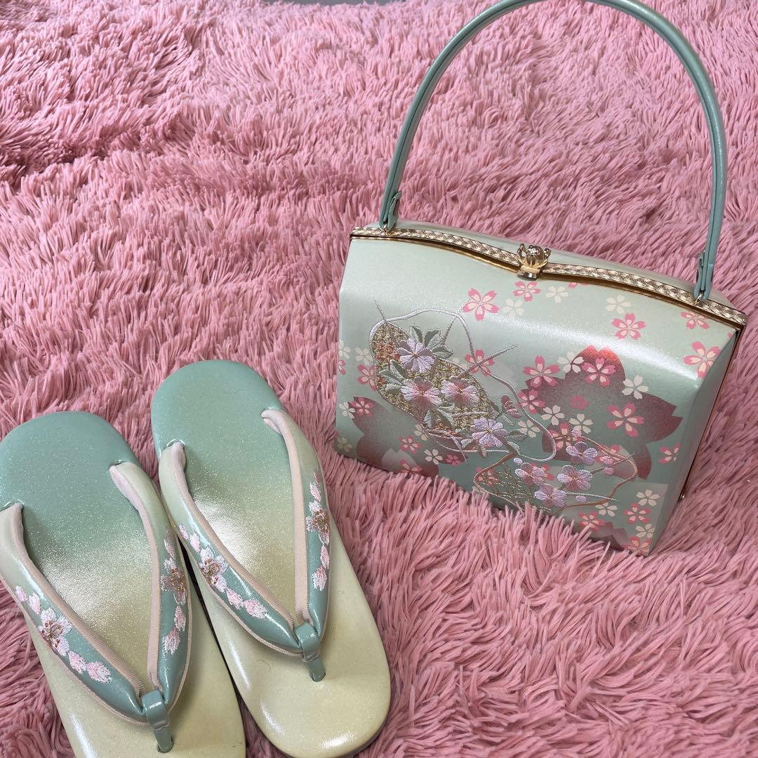 j*i様 桜刺繍の和装用バッグと草履セット