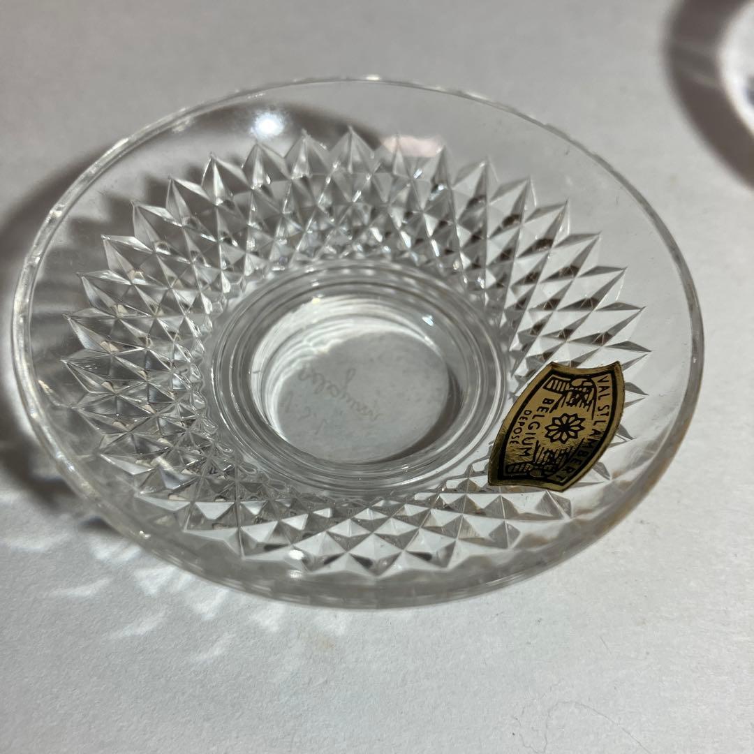 ベルギー王室御用達名門ガラス会社のカッティングガラス盃３点（日本の三ッ重盃？）