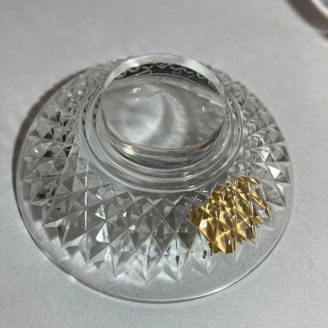 ベルギー王室御用達名門ガラス会社のカッティングガラス盃３点（日本の三ッ重盃？）