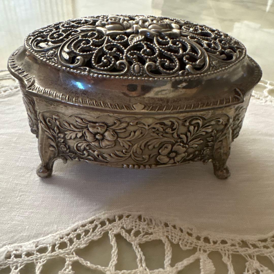 フランス　アンティーク　ヴィンテージ　ジュエリーケース　バラ