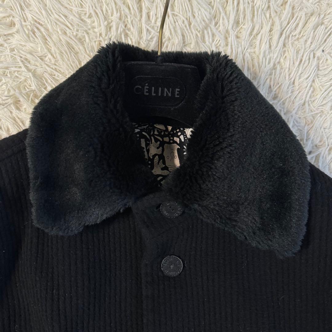 【美品】レオナール　カシミヤ100％　ロングコート　襟ボア　サイズ50