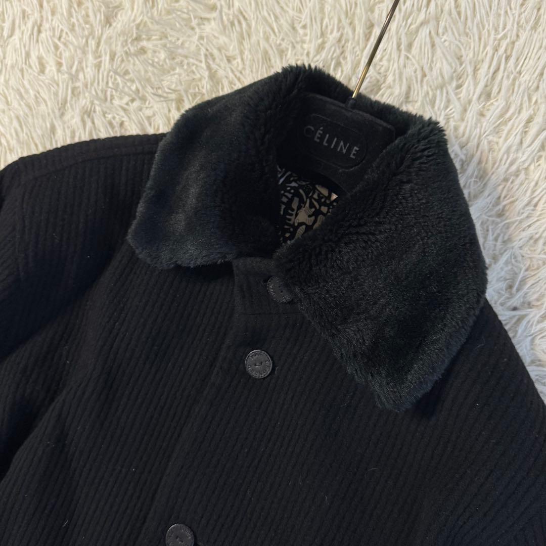 【美品】レオナール　カシミヤ100％　ロングコート　襟ボア　サイズ50