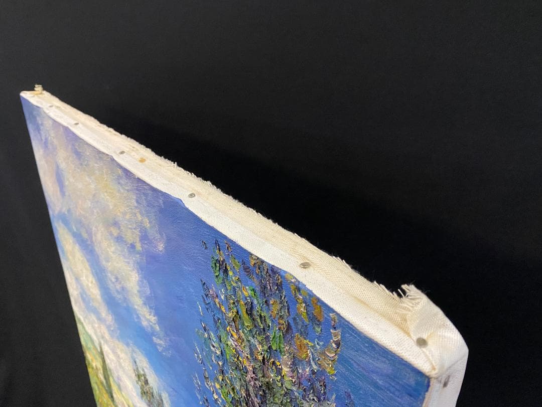 クロード・モネ『ヴィトゥイユの眺め』手描き　油絵　摸写　複製画③