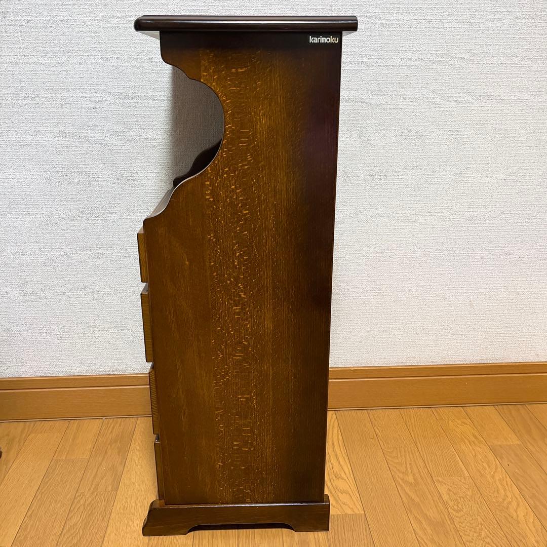 美品　カリモク家具 コロニアル 電話台 引き出し4段 ブナ材 カントリー調