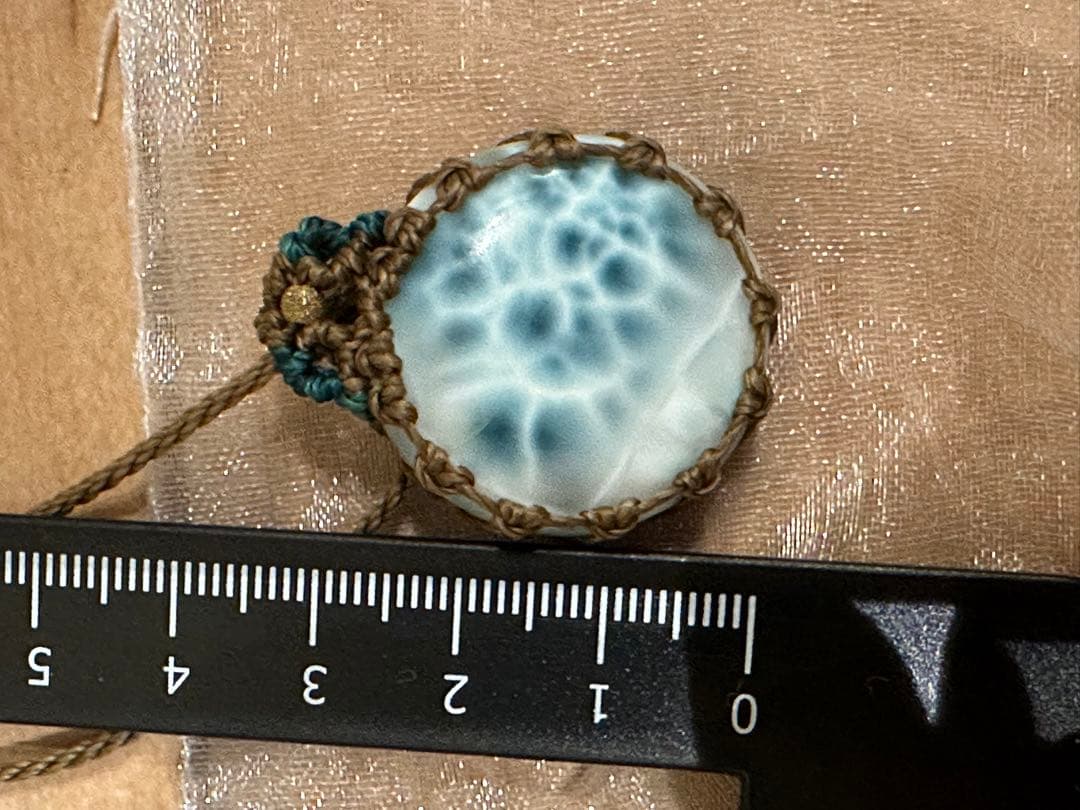 専用　ラリマー　マクラメ　ネックレス　ペンダント　天然石　ストーン