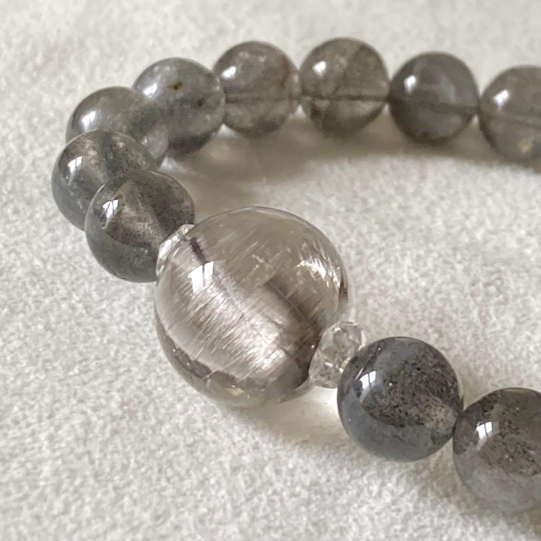 プラチナルチル×ラブラドライトのブレスレット