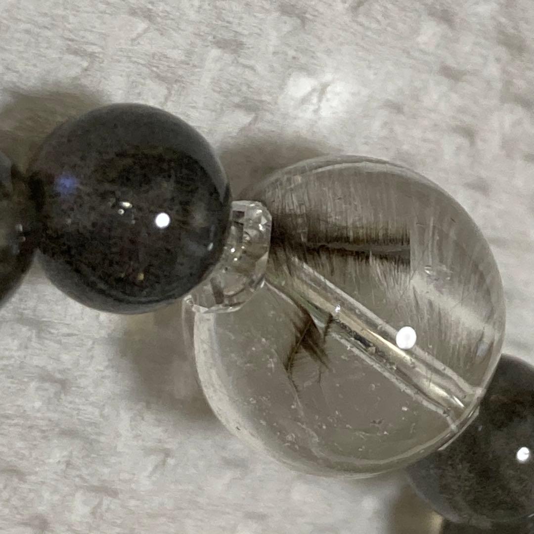 プラチナルチル×ラブラドライトのブレスレット