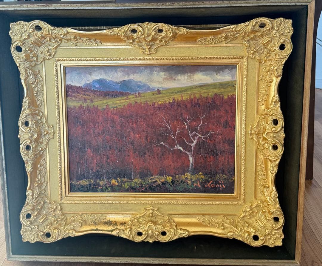 真作　中野耕治　秋の風景 F6サイズ油彩画 送料込み1/21