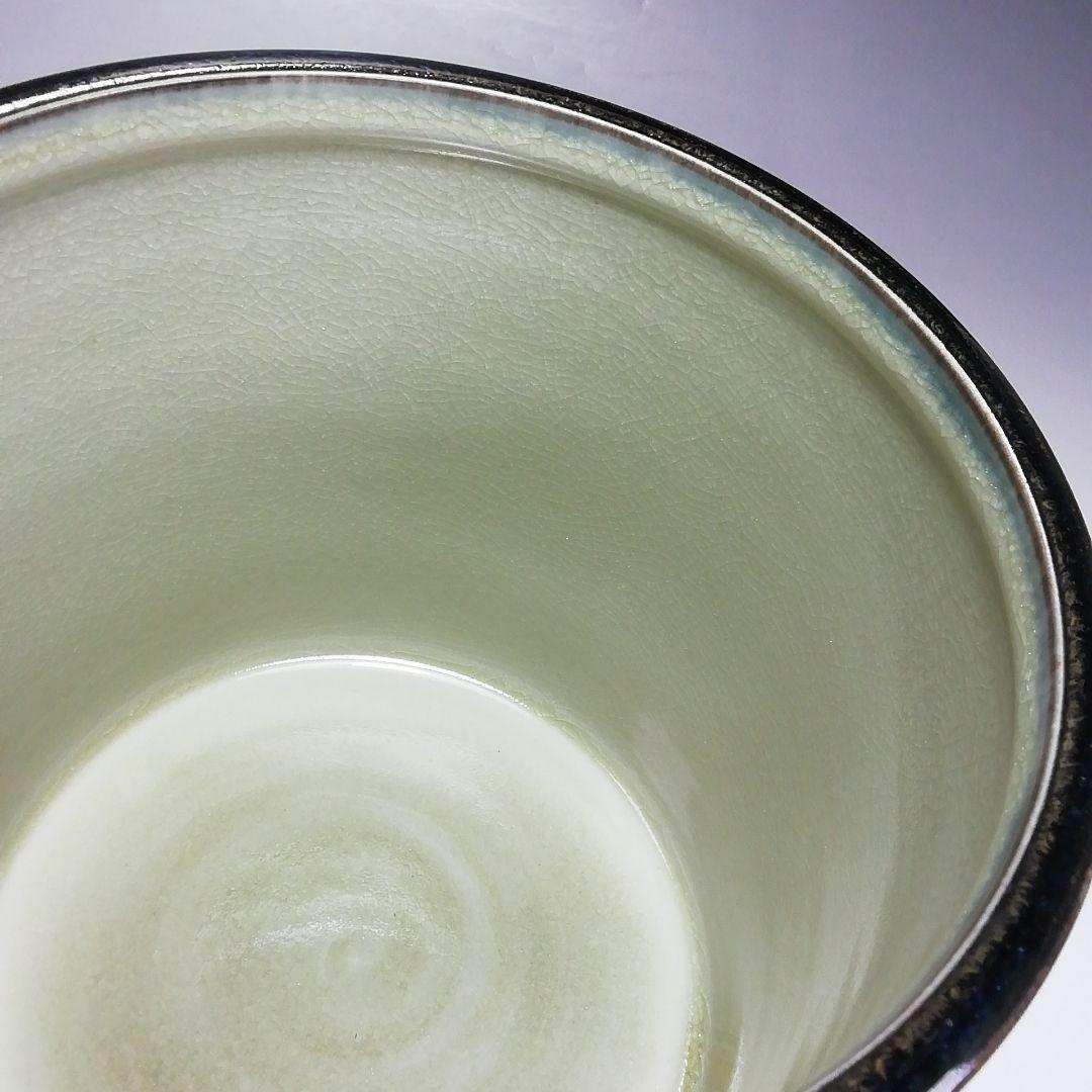 Ｓ６１３　水指　『御深井』『陽山作』『塗師　中村湖彩』　共箱　茶道具