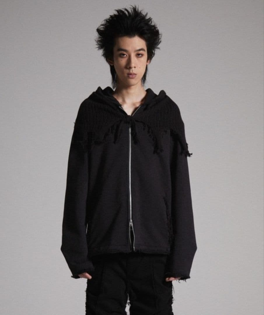 GRANCY ニットレイヤードデザインジップフーディ sサイズ タグ付き