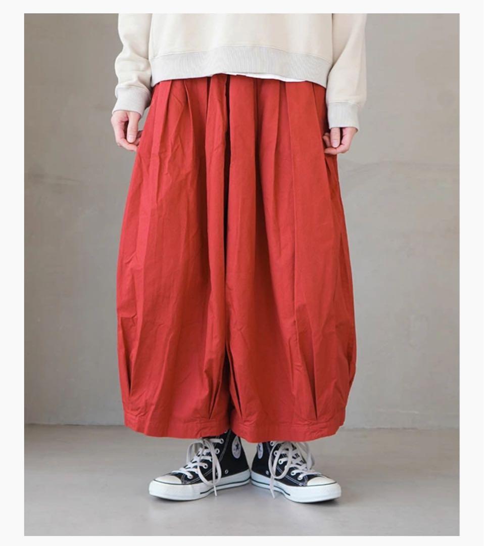 美品⭐︎HARVESTY 赤 バルーン　キュロット 日本製