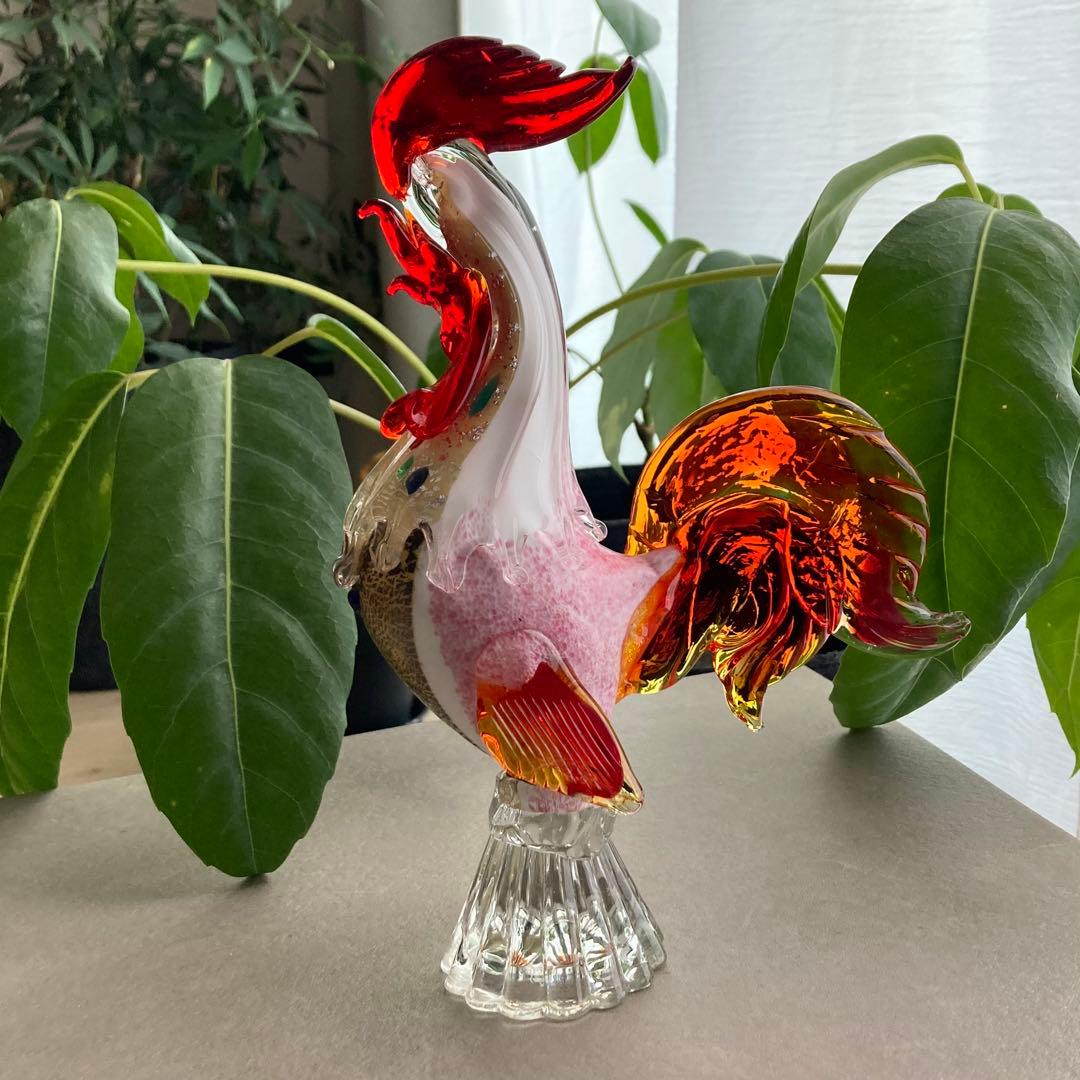ムラノグラス　鶏　にわとり　MURANO ムラーノ　ヴェネツィア　ガラス細工