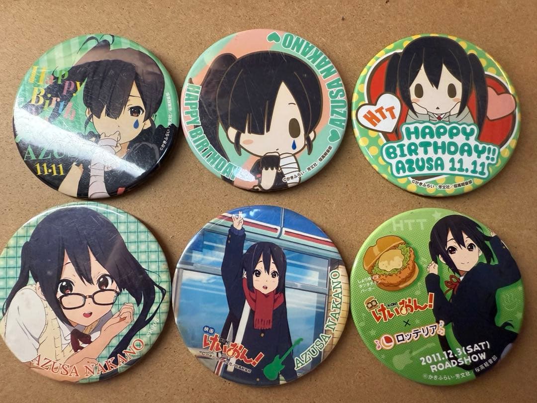 けいおん! 中野梓 birthday＆コラボ 缶バッジ6個セット