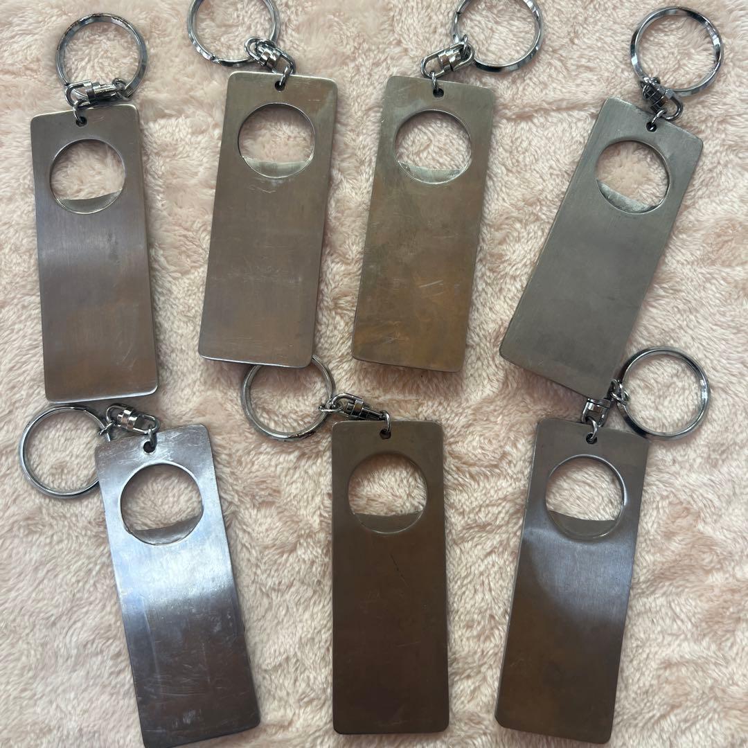 昭和レトロ ビンテージファンシー栓抜き型キーホルダー 7点 1980年代