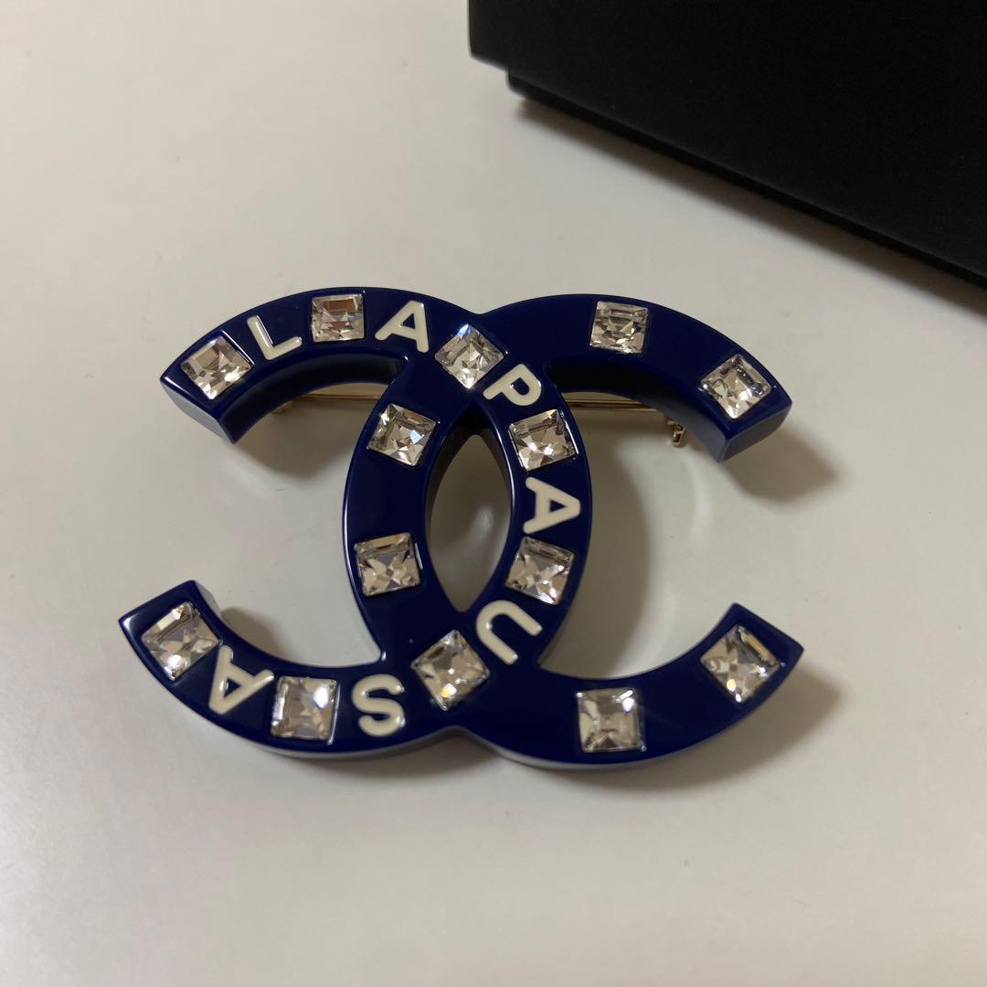 【未使用】CHANEL シャネル ココマーク ブローチ B19C ネイビー