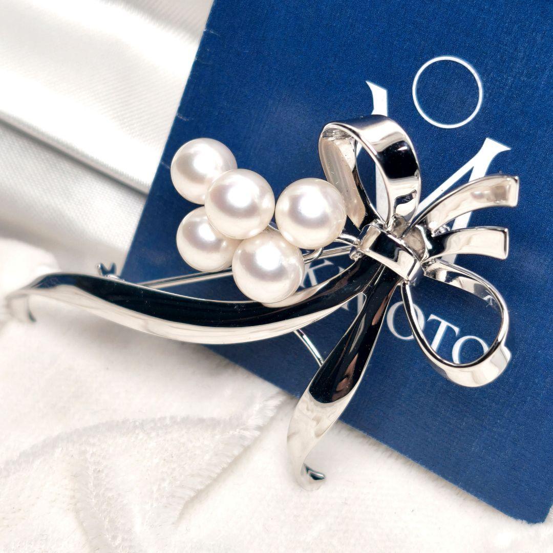 【極美品 最高級】ミキモト ブローチ パール 愛子様 ご着用 5珠 ロングセラー