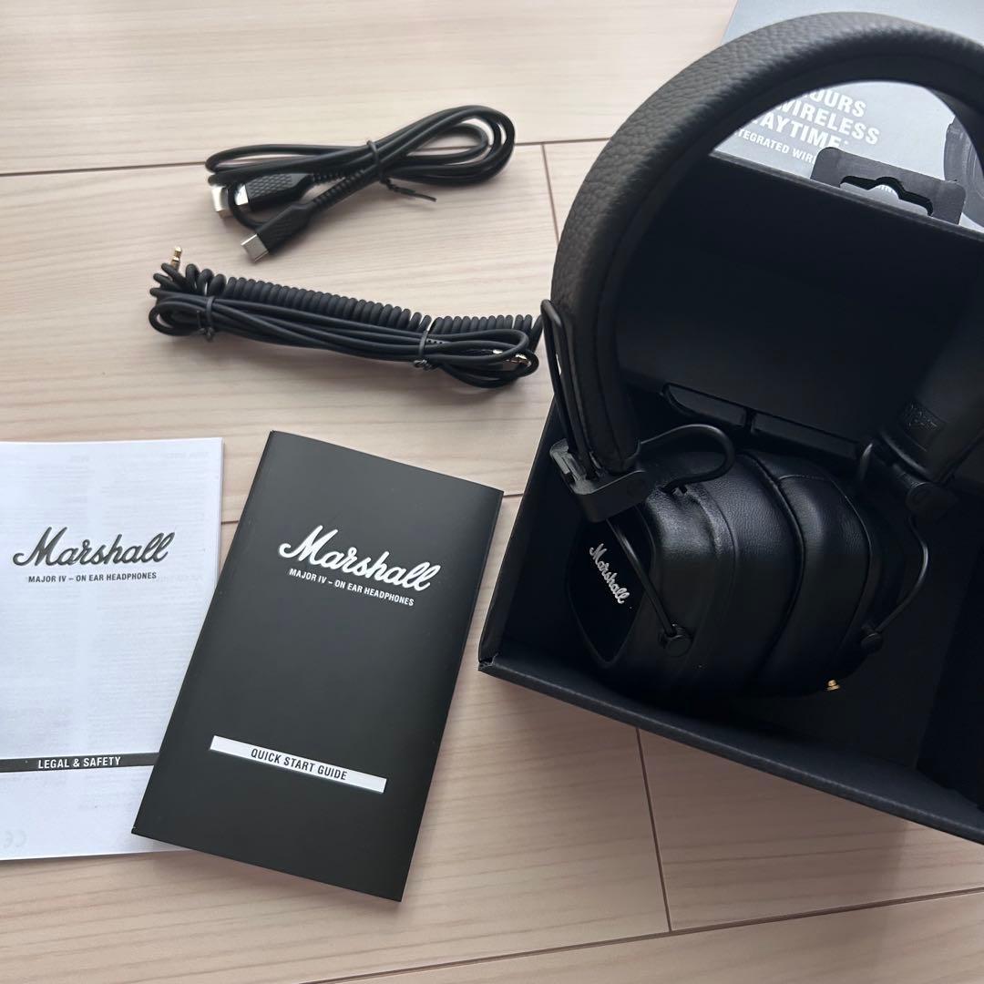 Marshall ワイヤレスオンイヤーヘッドホン Major IV ブラック
