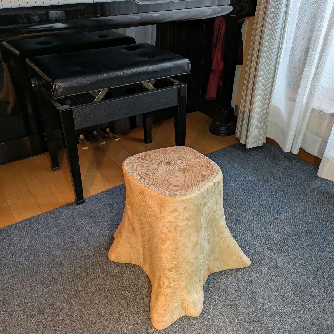檜　切り株　丸太　椅子　スツール　テーブル　高さ約34㎝