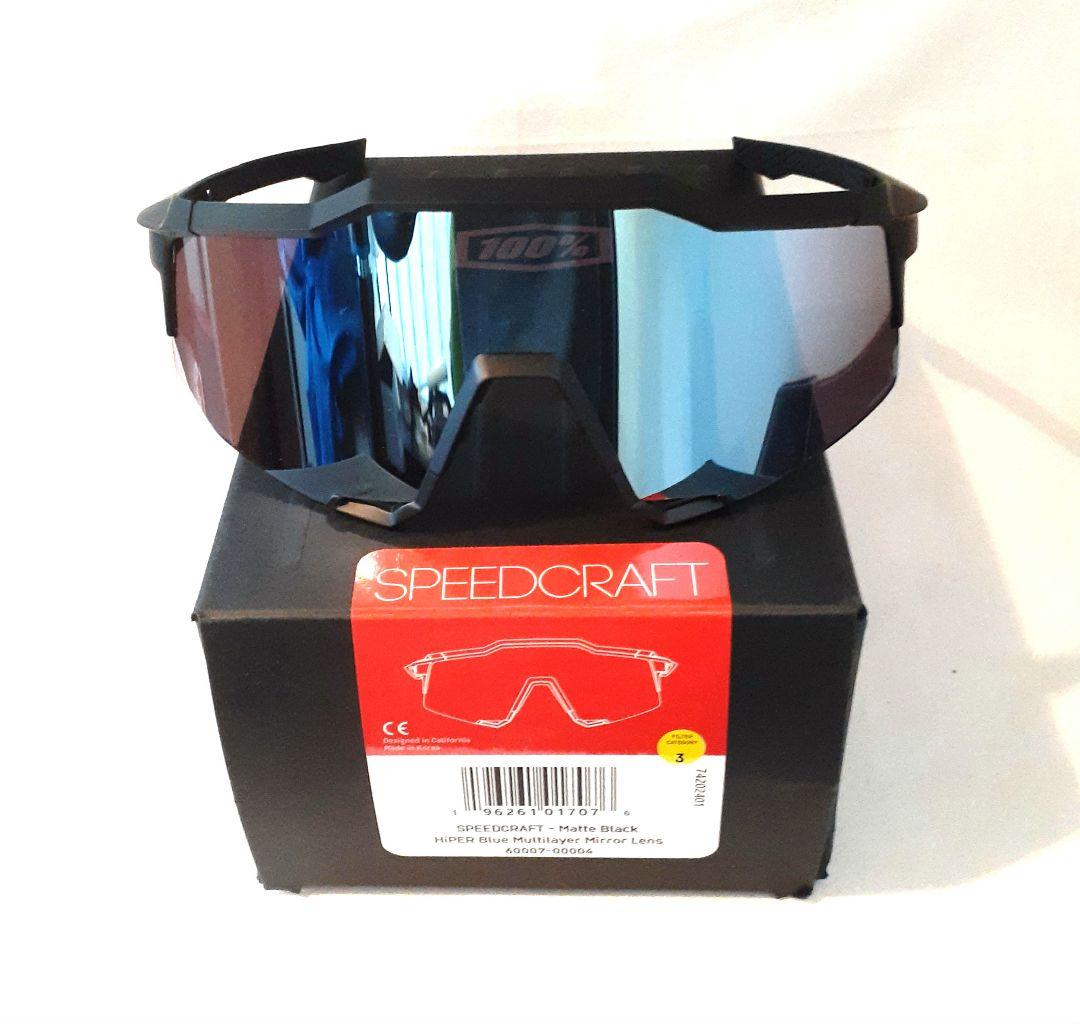 100% SPEEDCRAFT ブラック ブルー ワンハンドレッド サングラス