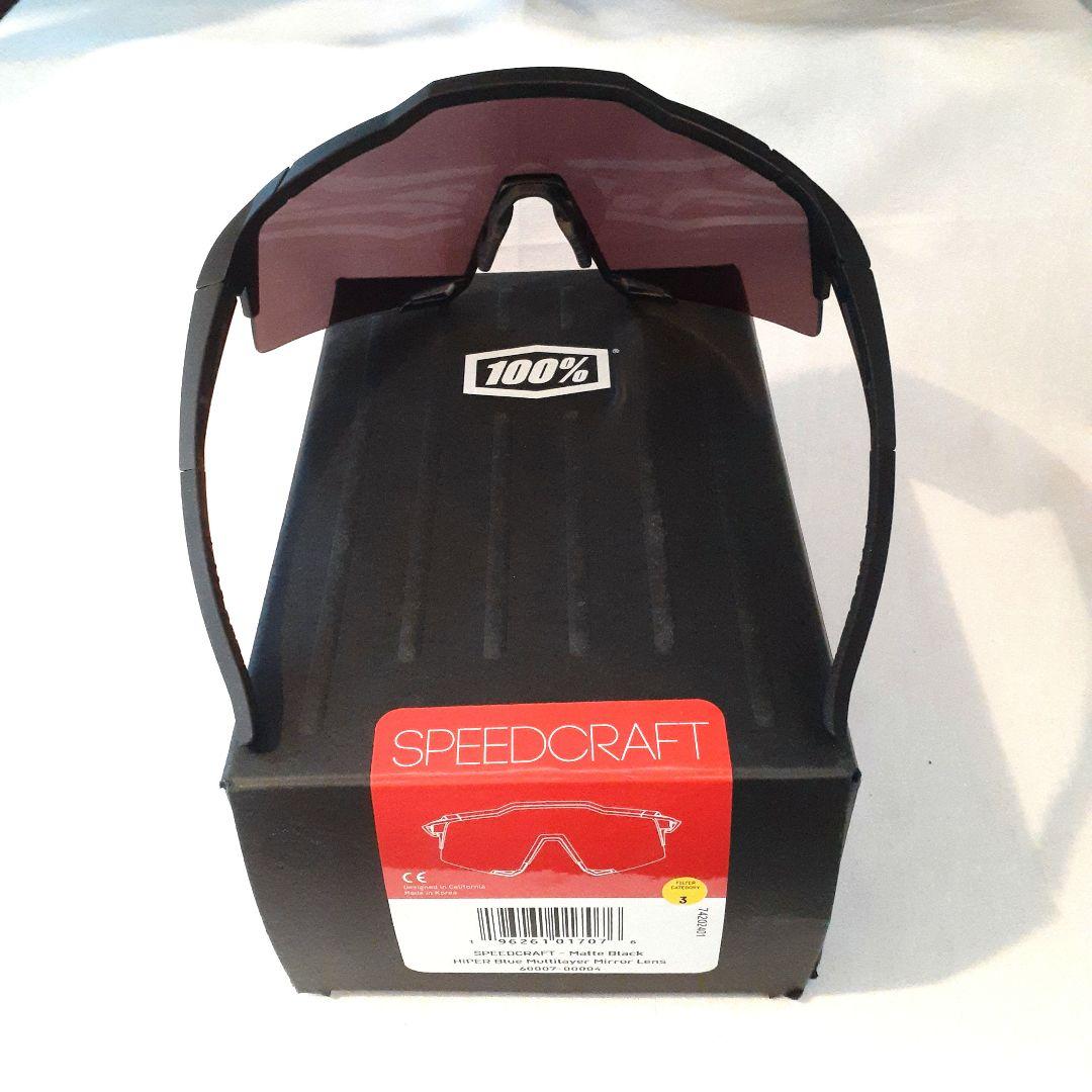 100% SPEEDCRAFT ブラック ブルー ワンハンドレッド サングラス